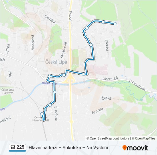Автобус 225: карта маршрута