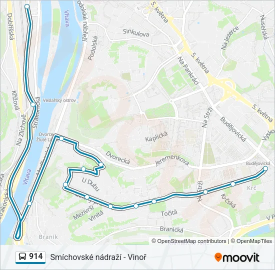 914 Bus Line Map