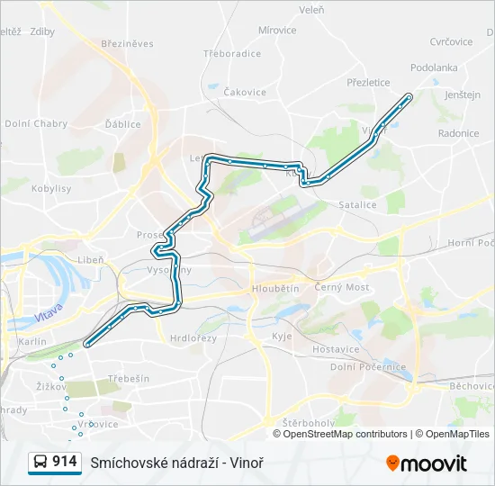 914 Bus Line Map