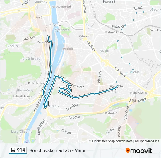 914 Bus Line Map