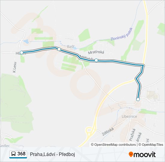 368 autobus Mapa linky