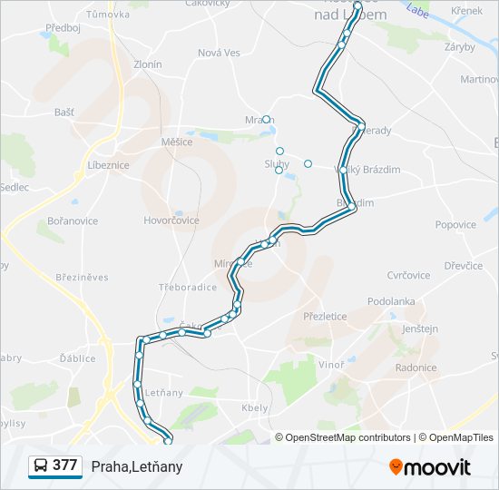 377 autobus Mapa linky