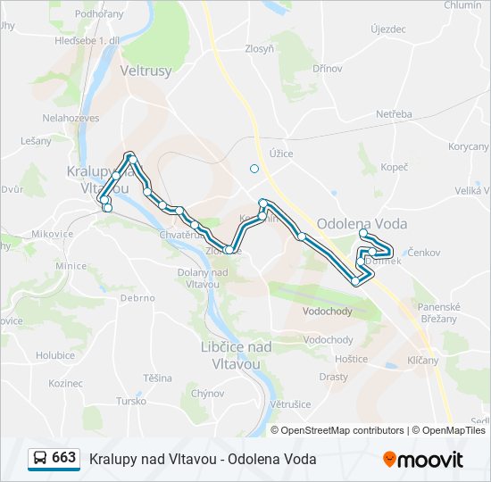 663 autobus Mapa linky