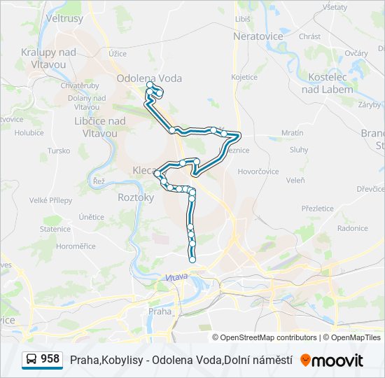 958 bus Line Map