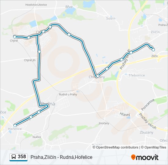 Автобус 358: карта маршрута