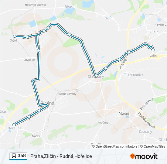 Автобус 358: карта маршрута