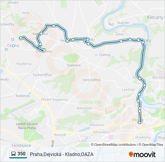 350 autobus Mapa linky