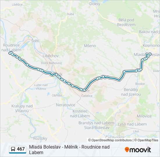 467 bus Line Map