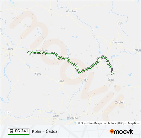 Поезд SC 241: карта маршрута
