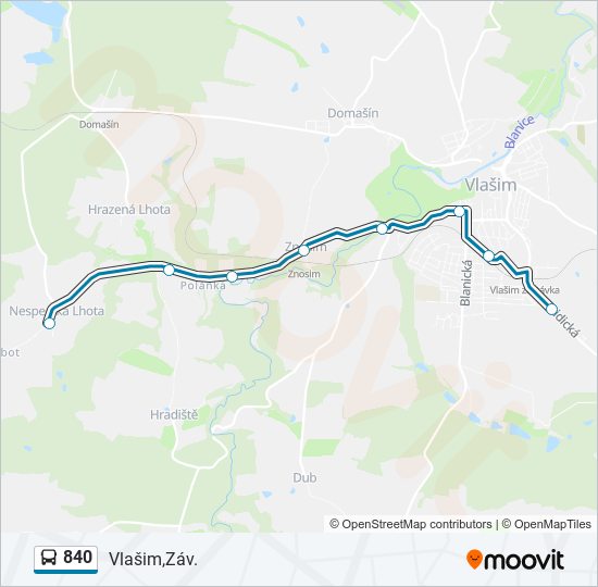 840 bus Line Map