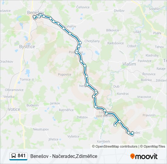 841 bus Line Map