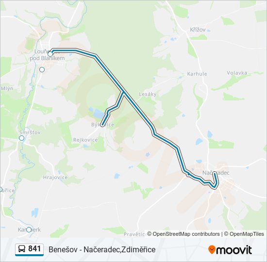 841 autobus Mapa linky