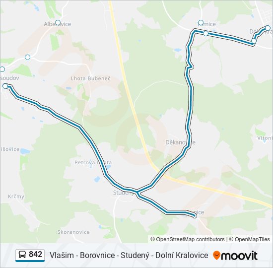 Автобус 842: карта маршрута