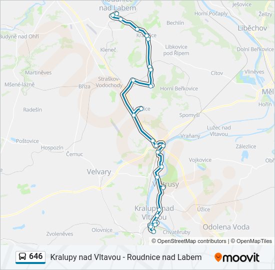 646 autobus Mapa linky