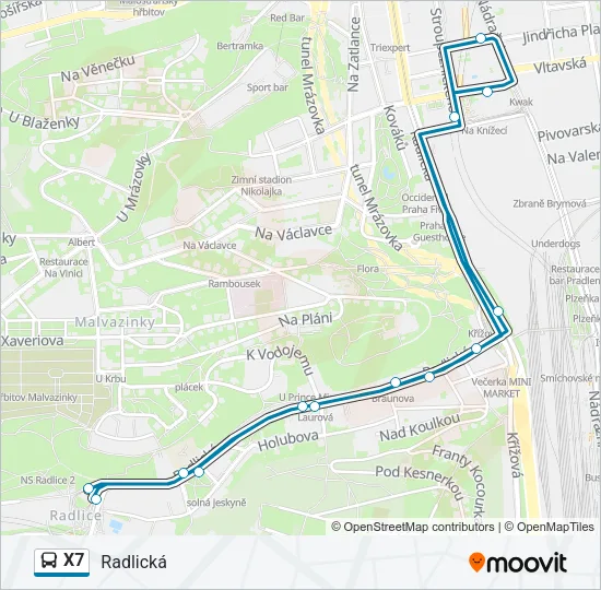 X7 Bus Line Map