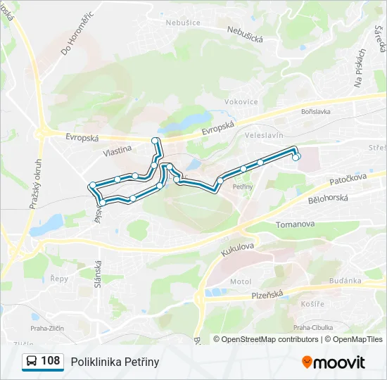108 Bus Line Map