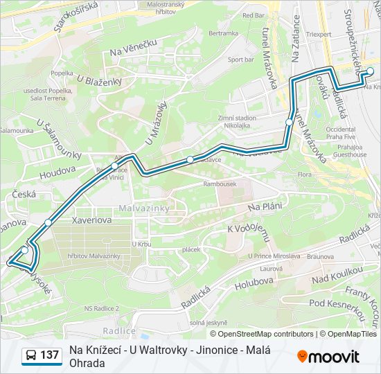 137 bus Line Map