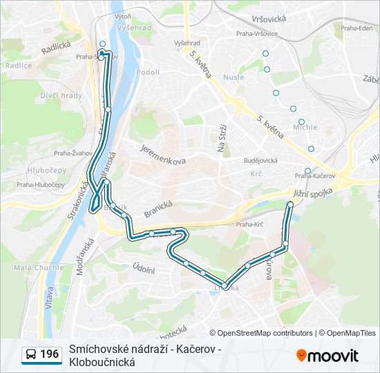 Bus 196 Route Map 196 Route: Schedules, Stops & Maps - Smíchovské Nádraží (Updated)