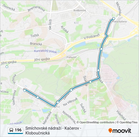 196 autobus Mapa linky