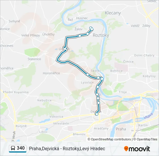 340 Bus Line Map