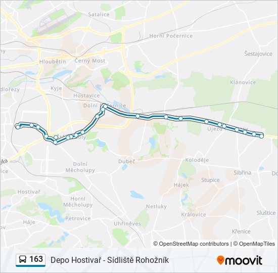 163 bus Line Map