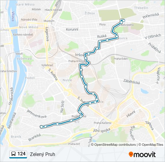 124 bus Line Map