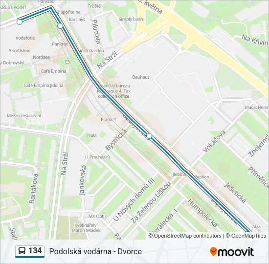 134 Bus Line Map