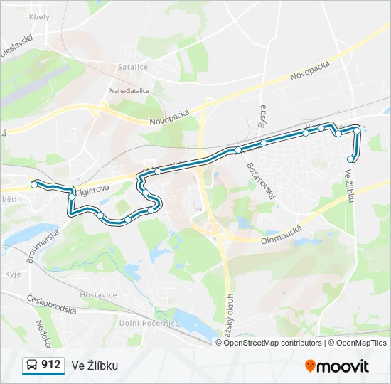912 Bus Line Map