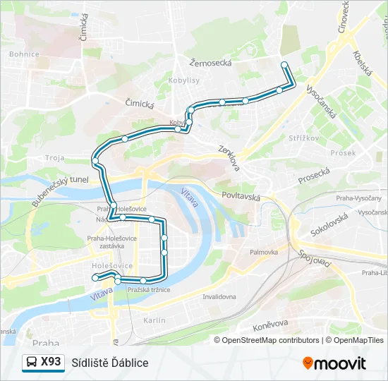 X93 Bus Line Map