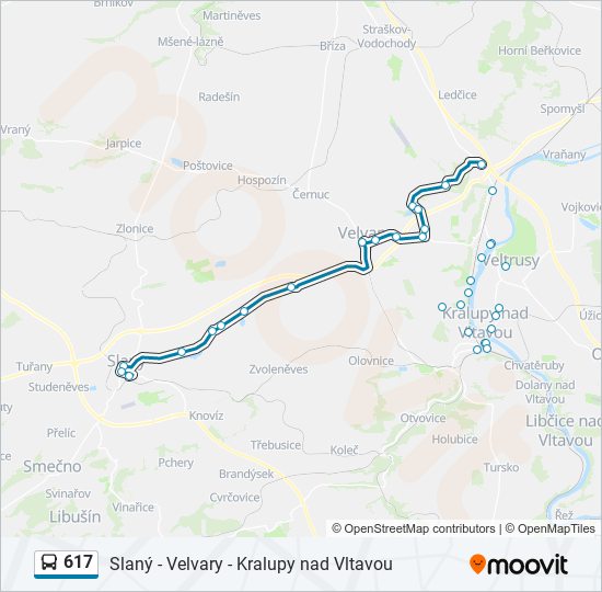 617 autobus Mapa linky