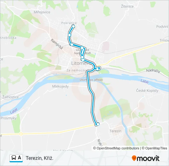 A autobus Mapa linky