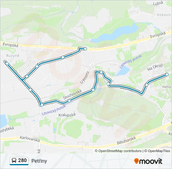 280 Bus Line Map