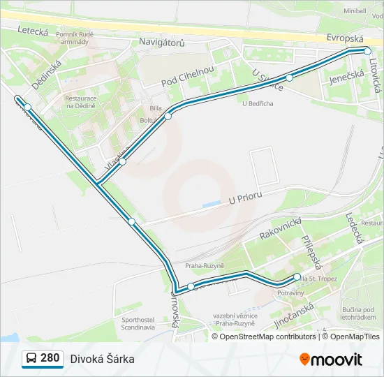 280 Bus Line Map