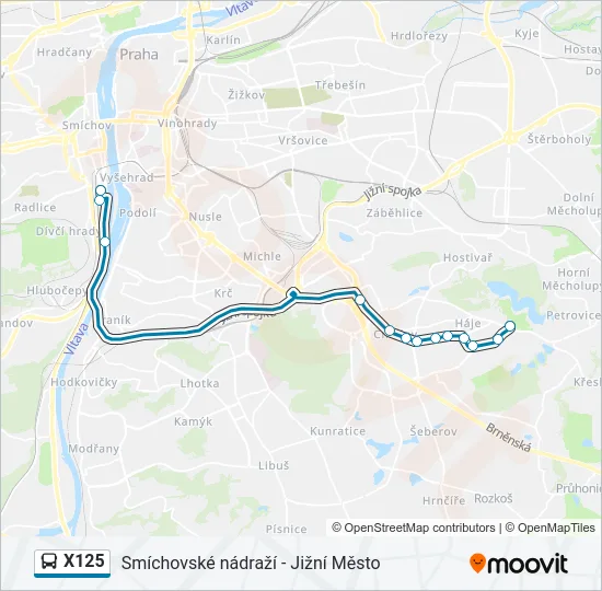X125 Bus Line Map