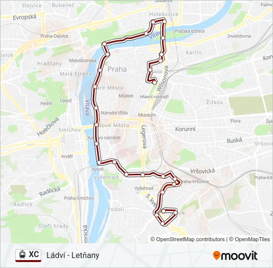 XC Light Rail Line Map