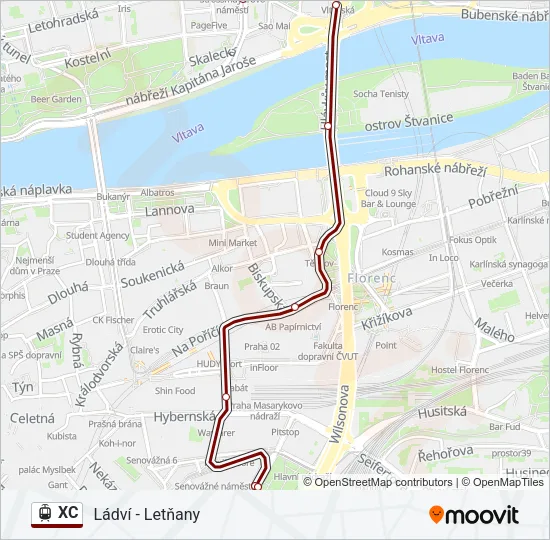 XC Light Rail Line Map
