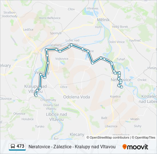 473 autobus Mapa linky