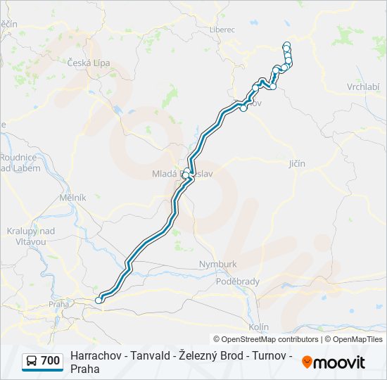 700 autobus Mapa linky