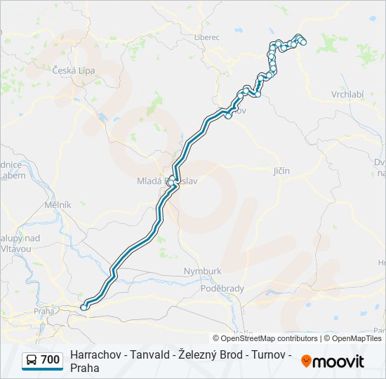 700 autobus Mapa linky