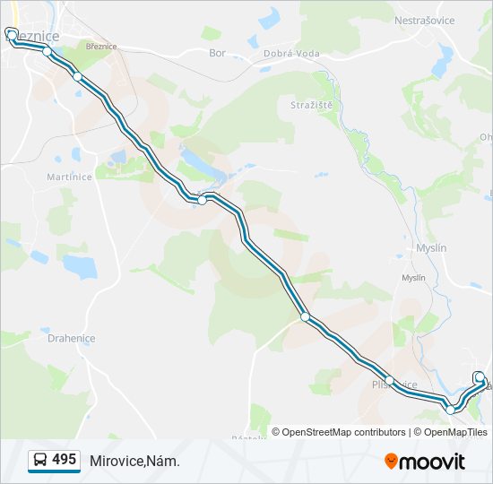 495 autobus Mapa linky