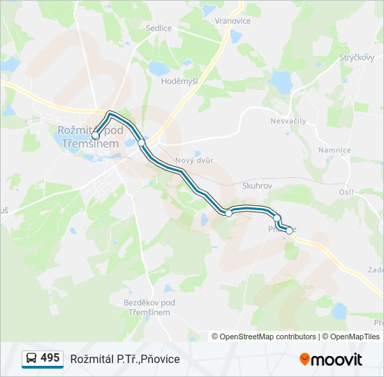 495 bus Line Map