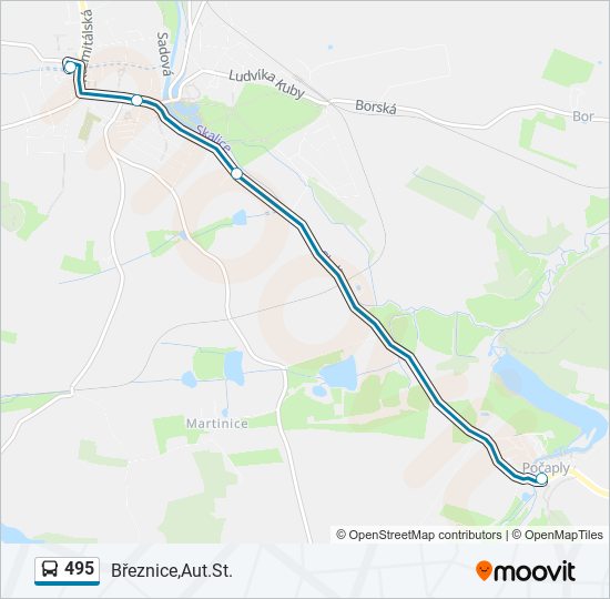 495 bus Line Map