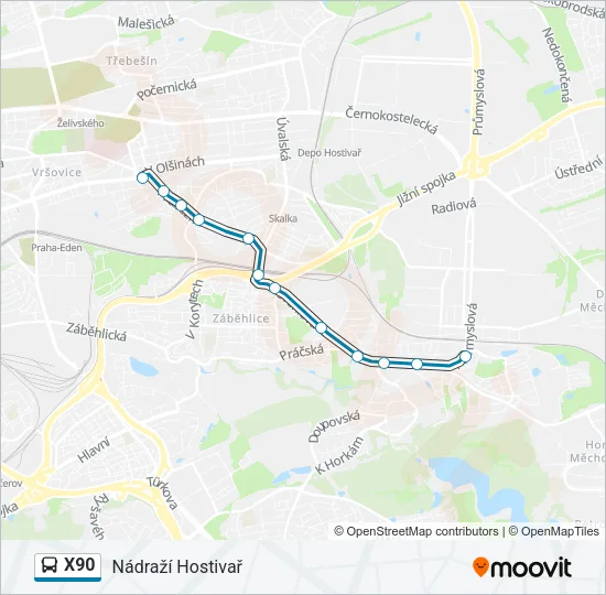 X90 Bus Line Map
