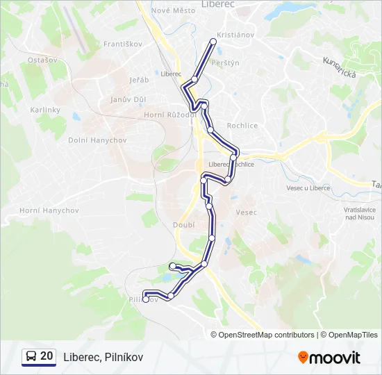 20 Bus Line Map