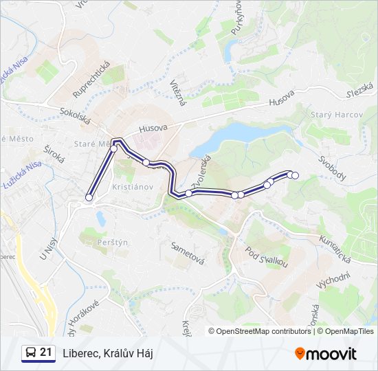 Автобус 21: карта маршрута