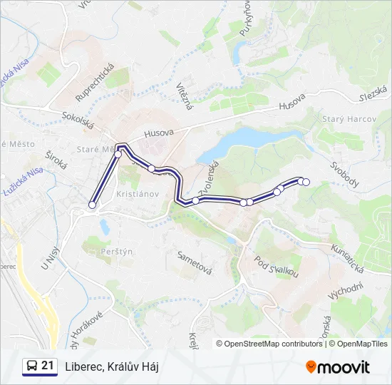 21 Bus Line Map