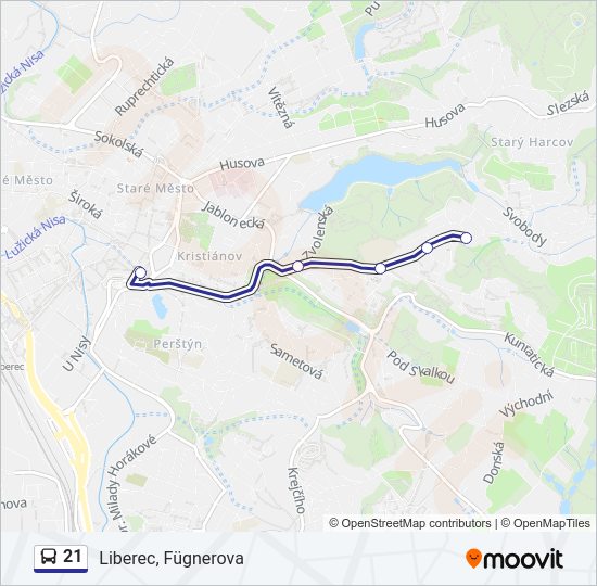Автобус 21: карта маршрута