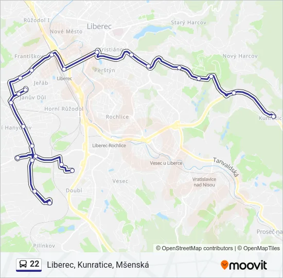 22 Bus Line Map
