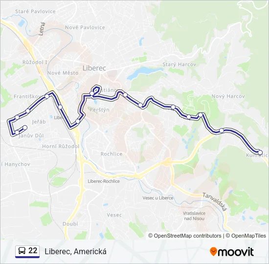 22 Bus Line Map