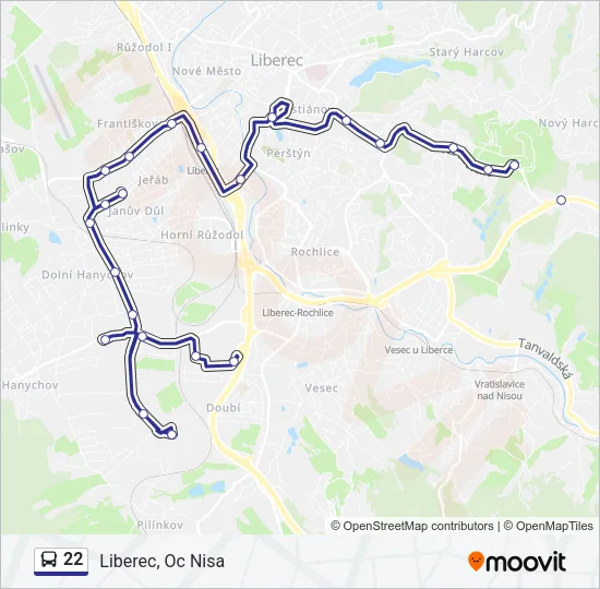 22 Bus Line Map